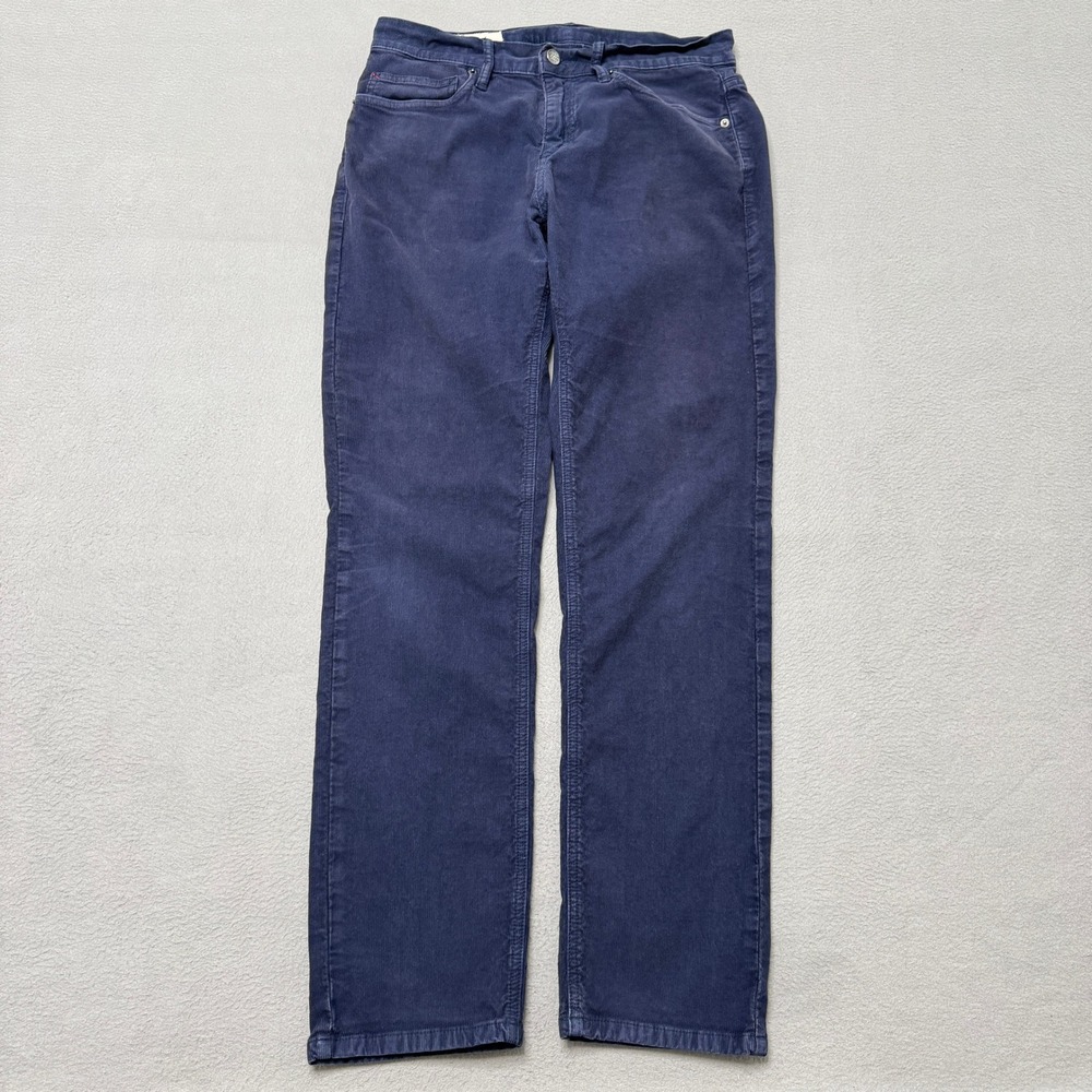 Marine Layer Corduroy Pants Mens 32 Navy Blue Slim Straight Stretch Casual